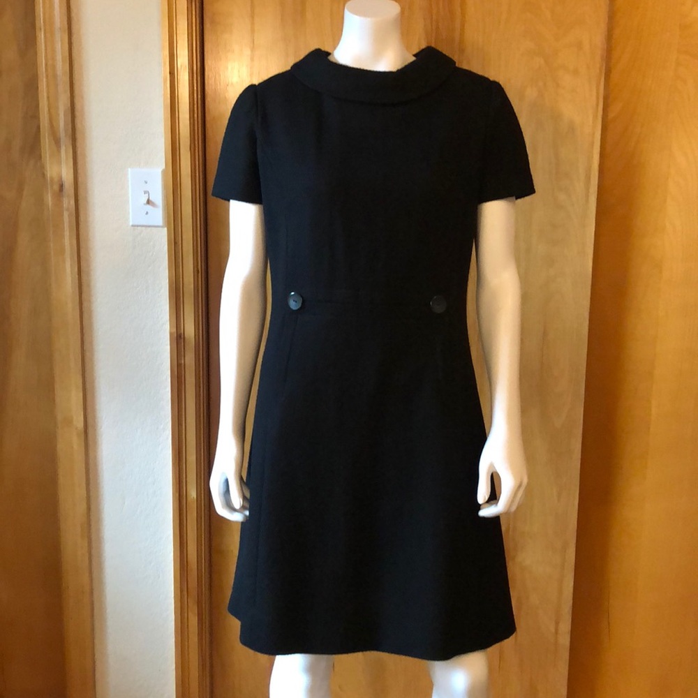 Vintage black wool dress 1960s
